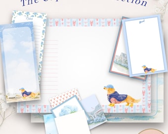 Cape Cod Notepads – Dachshund Stationery, Coastal Notepad Set, Dog Desk Accessories, Personalized Dog Gift, Limited Collection