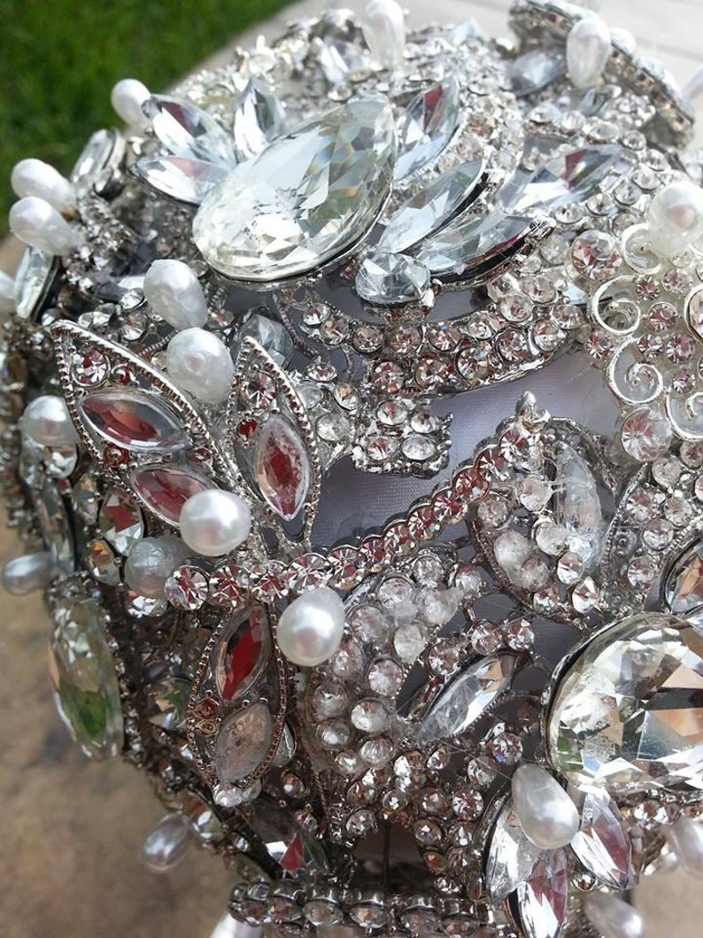 Brooch Bridal Bouquet Rhinestone Keepsake Handmade image 5