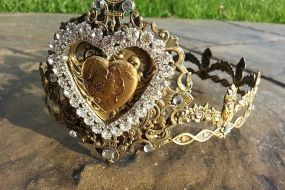 Brass Crown Tiara Bride Bridal Princess Steampunk - Art 