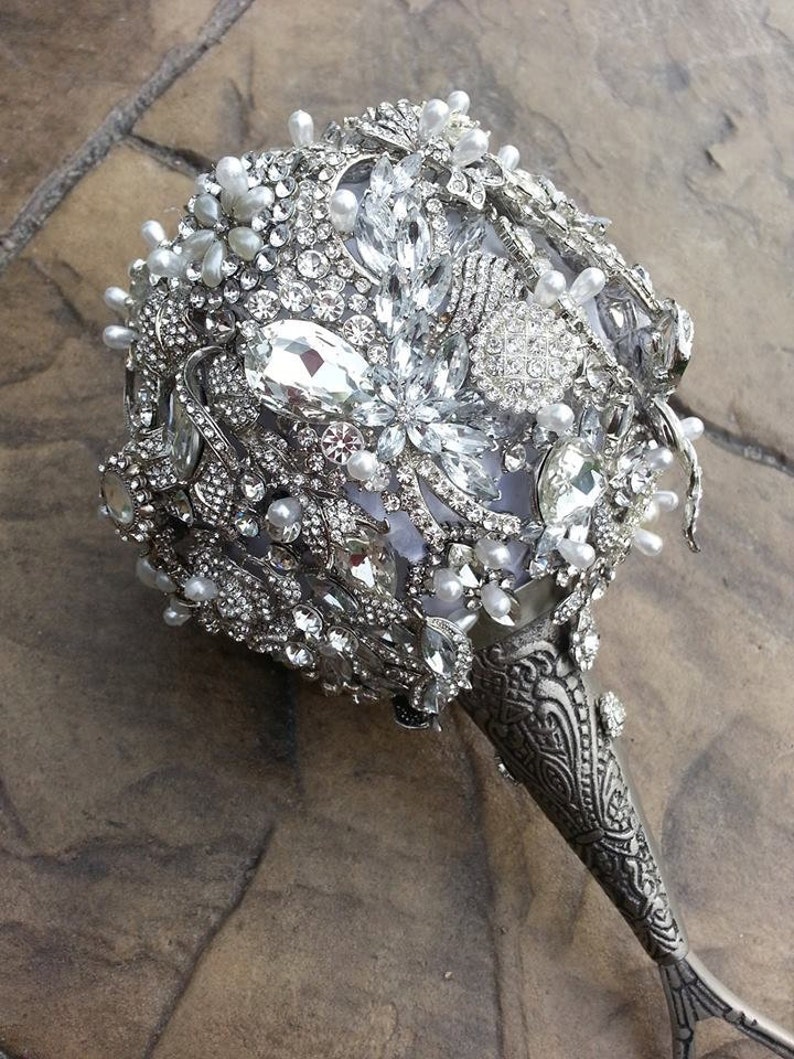 Brooch Bridal Bouquet Rhinestone Keepsake Handmade image 2