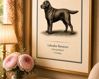 Vintage Labrador Retriever Print – Victorian Dog Wall Art, Canine Poster