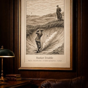 Vintage Golf Poster - Retro Golf Wall Art - Gift for Dad - Country Club Decor
