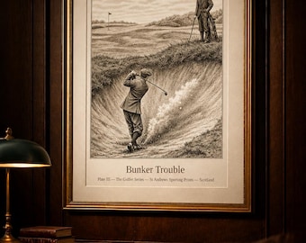Vintage Golf Poster - Retro Golf Wall Art - Gift for Dad - Country Club Decor