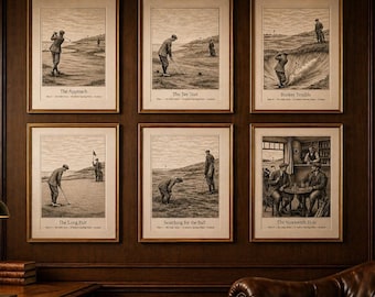 Vintage Golf Poster Set – 1920s Style Golf Wall Art Prints