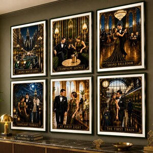 Art Deco Luxury Wall Art | Hotel Decor | Roaring Twenties Prints | Large Statement Artwork | Love Story | Romance