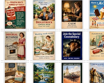 1950s 00 Gauge Railway Posters – Vintage Advertising Signs for Model Scenery