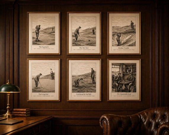 Vintage Golf Poster Set – 1920s Style Golf Wall Art Prints