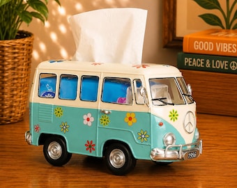 Industrial Wind Bus Tissue Holder | Retro Iron Napkin Box | Art Model Tissue Storage