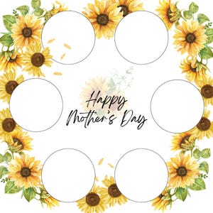 Inserto floral para pastel del Día de la Madre, empaque para panadería de 10 x 10 (descarga digital)