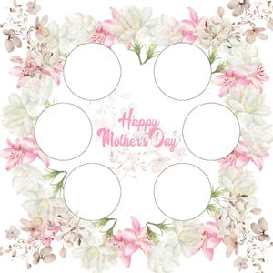 Bloemen Moederdagtaartdoos invoegen – 10 x 10 kransdecoratie (PNG, pdf, SVG)