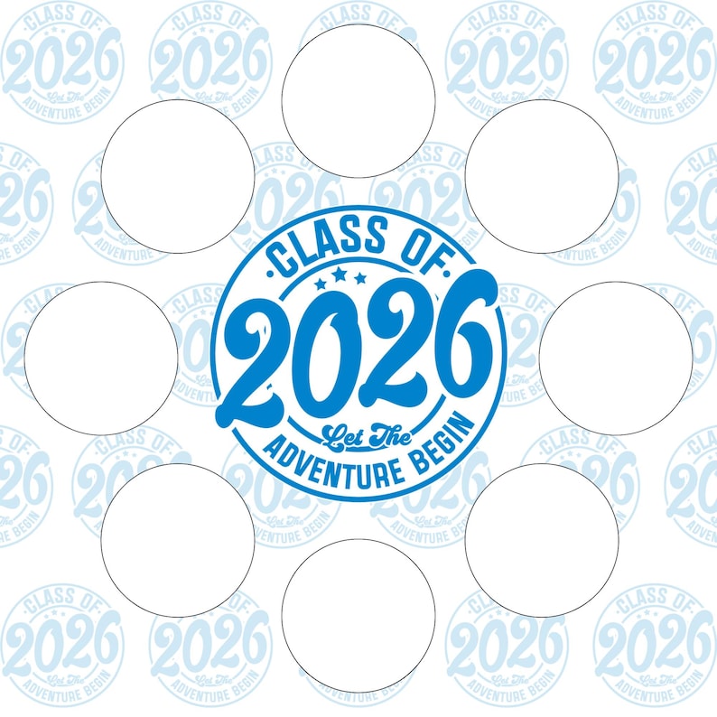 Class of 2026 , Cupcake Insert. 10x10 Inch (approx. 25.5 X 25.5-cm ...