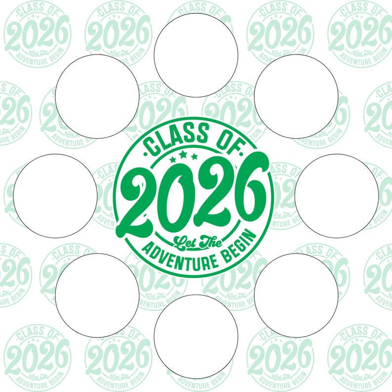 Class of 2026 , Cupcake Insert. 10x10 Inch (approx. 25.5 X 25.5-cm ...
