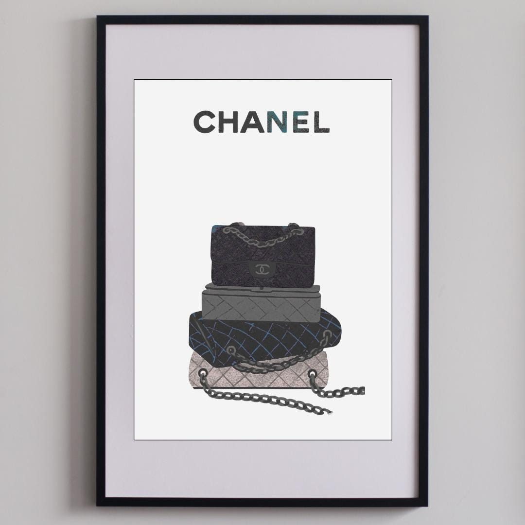 Chanel Bag Prints | Luxury Fashion Poster | Designer Handbags Wall