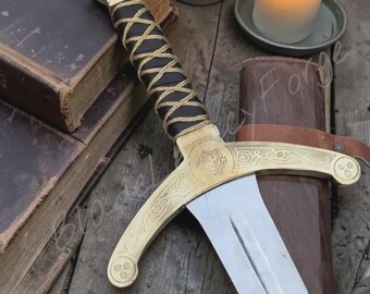 Elegant Steel Longsword, Handmade Medieval Sword, Personalized Gift for Collectors, Groomsmen Birthday Gift for Boyfriend Father's Day Gift