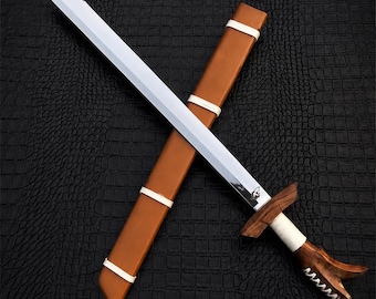 Hand-Forged Kampilan Sword, Filipino Historical Blade, Carbon Steel Full Tang, Collector Sword with Scabbard