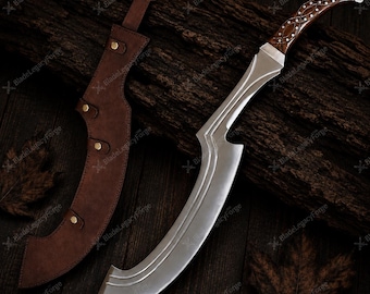 Hand Forged Carbon Steel Egyptian Khopesh Sword | Medieval Viking Style with Sheath | Anniversary & Birthday Gift for Him