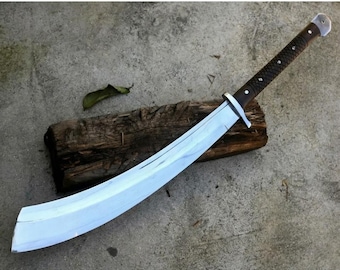 Custom Handmade Full Tang D2 Tool Steel  Panabas Machete Sword | Handmade 32'' Carbon Steel Blade | Hunting Camping Sword Gift for him