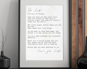 Life Typewriter Quote Print (Instant Download)