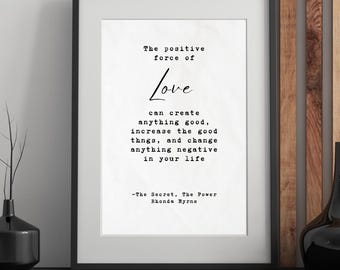 Typewriter Quote Print: The Law of attraction, Rhonda Byrne - The Secret, The Power (Instant Download)