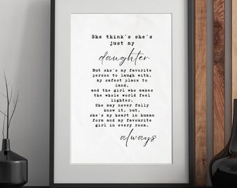 Typewriter Quote Print: Daughter (Instant Download)
