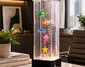 Modern Acrylic Bubble Tower Lamp, LED Water Column, Luxury Desk & Home Decor Light
