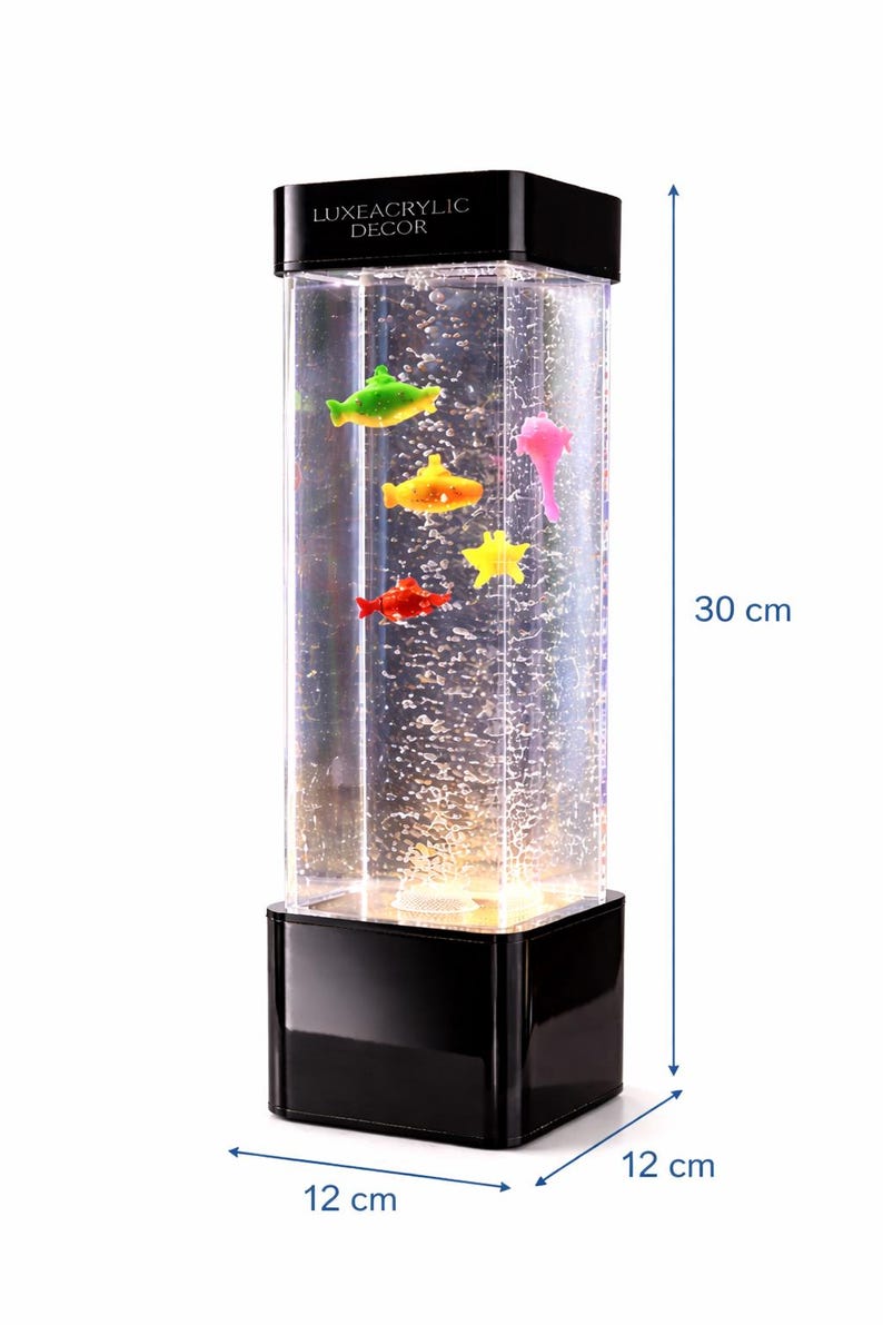 Modern Acrylic Bubble Tower Lamp, LED Water Column, Luxury Desk & Home ...