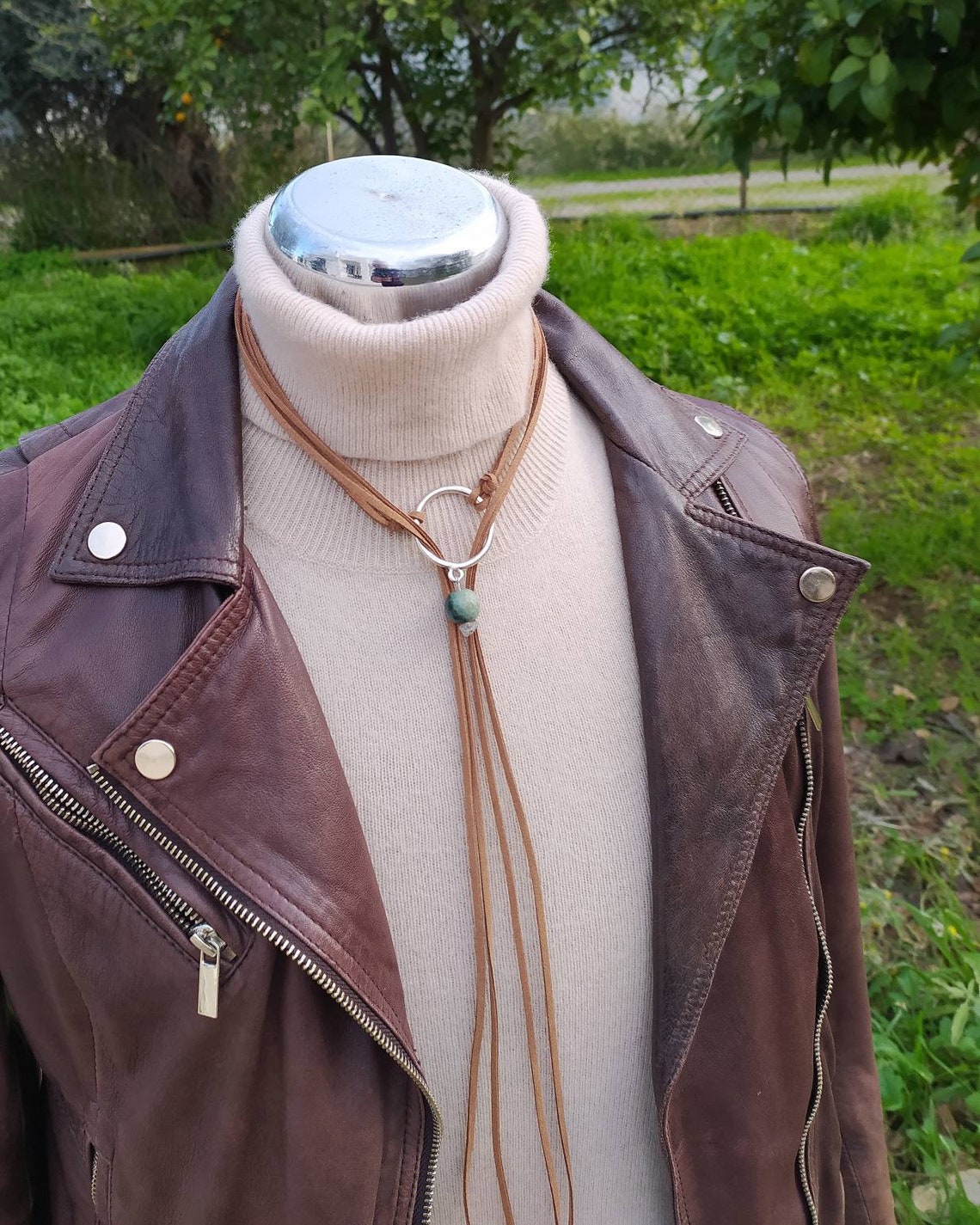 Minimalist Double Circle Pendant Necklace