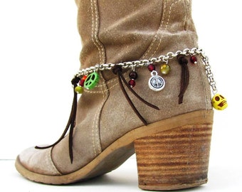 Cowgirl Boot Jewelry, Boho Boot Anklet, Ankle Bracelet, Shoe Charm Anklet, Foot Accessory for women, Western Wear, Free Spirit , Cowboy Gift