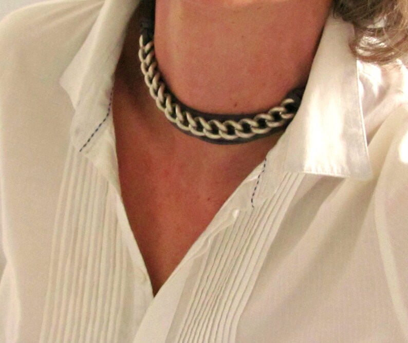 Chain Choker Slave Collar Gothic Jewelry Thick Chain Etsy