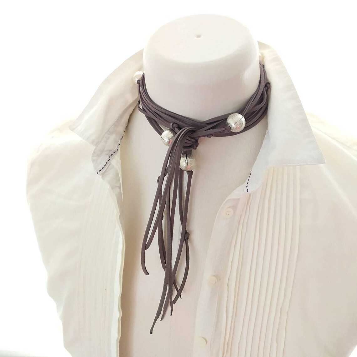 Leather wrap necklace Clearance