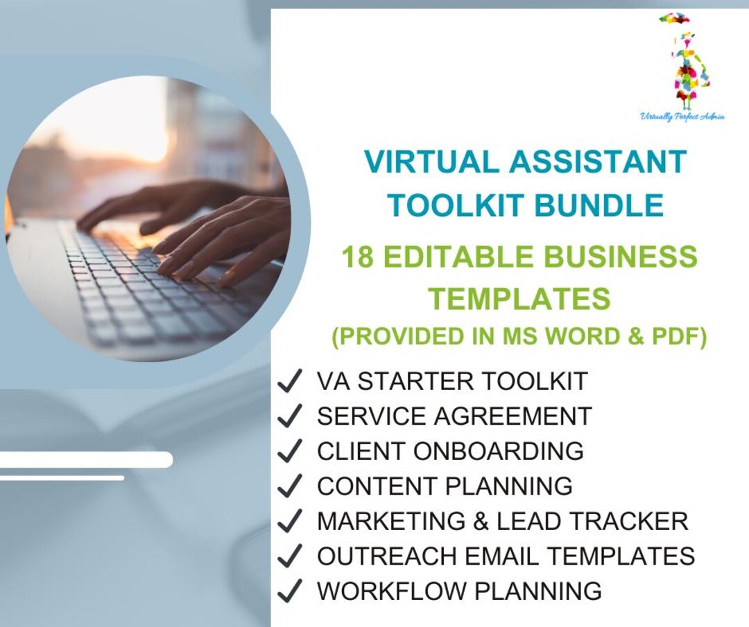 Va Packahe Example Virtual Assistant Business Toolkit Bundle | 18 Editable VA Templates ...