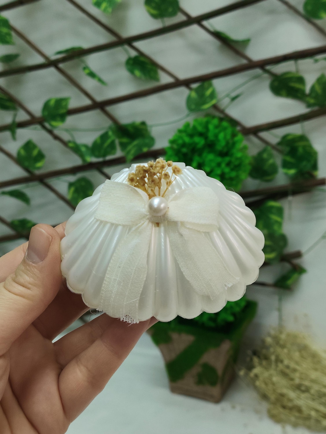 Shell Favour Personalized Seashell Candle Favor – Mica Shell Wedding Favor, Custom ...
