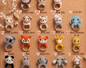 Personalized Handmade Baby Rattle, Custom Name Newborn Teether Toy, Wooden Montessori Baby Rattle,Unique Baby Shower Gift for Boys and Girls