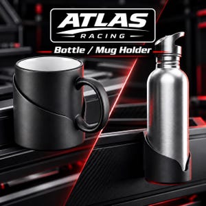 Flaschenhalter für Sim-Racing – Getränkehalter für Cockpit-Rigs – Montage an Aluminiumprofil