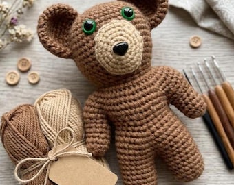 Teddy Bear Crochet Pattern PDF | Cute Amigurumi Bear Tutorial | Beginner Friendly Plush Toy DIY | Instant Download Gift Idea