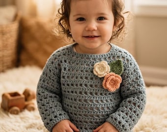 Crochet Baby Sweater Pattern | Beginner Friendly PDF Instant Download