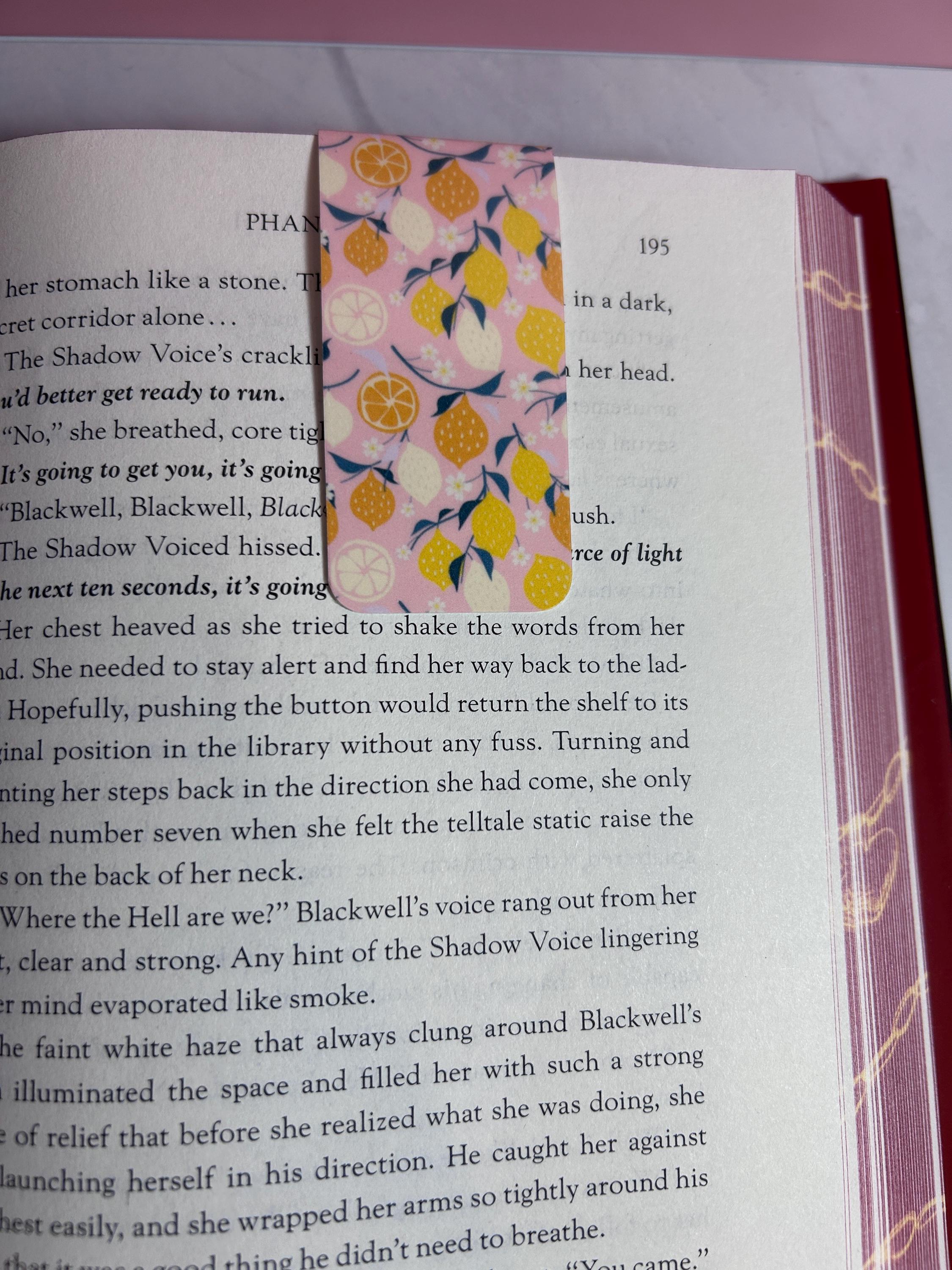 Lemon Citrus Magnetic Bookmark | Pink Summer Fruit Pattern Planner ...