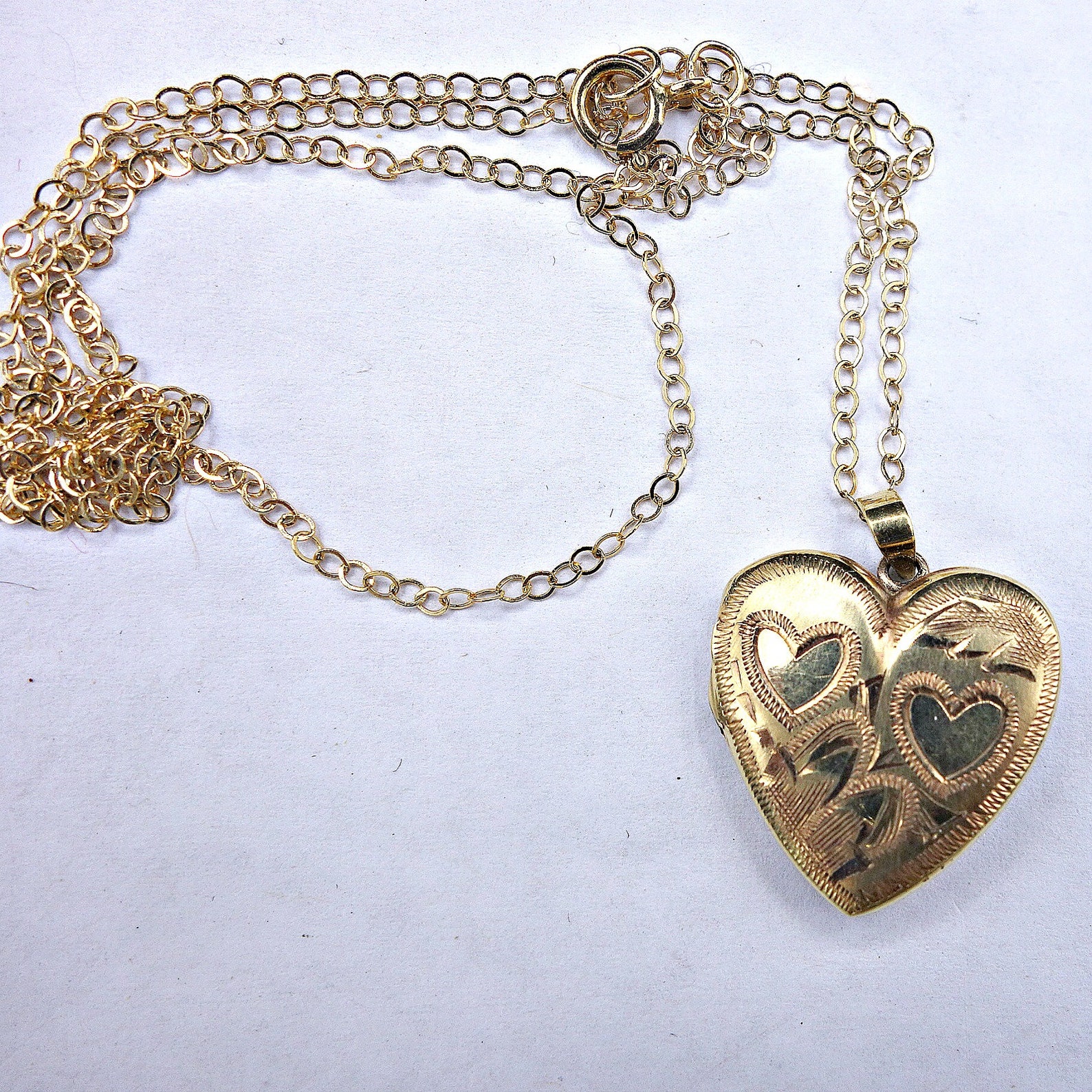 2 Hearts 14k Gold Heart Locket 2 Hearts Locket 14k Double Etsy
