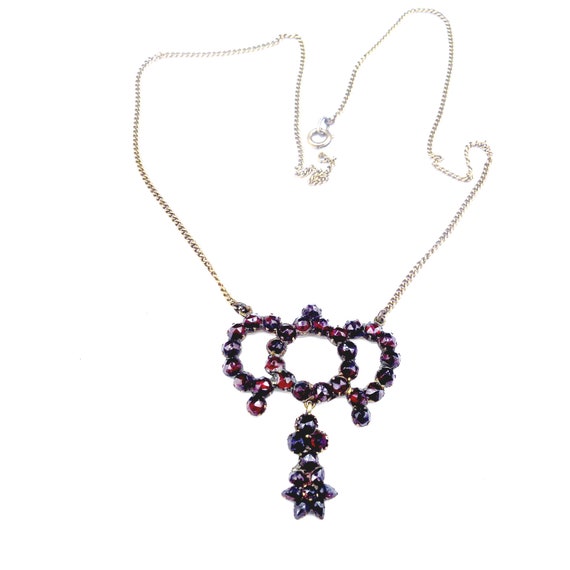 Victorian Bohemian Garnet Necklace, Antique Garnet