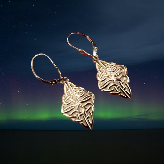 Celtic Gold Infinity Earrings, 10k and 14k Gold  … - image 8