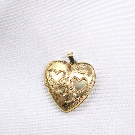 2 Hearts 14k Gold Heart Locket, 2 Hearts Locket, 1