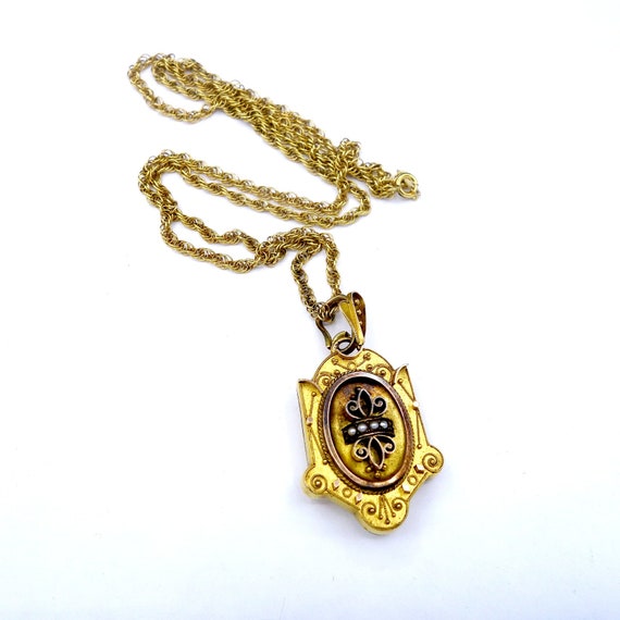 Victorian Locket, Gold Filled Antique Locket, Gir… - image 8