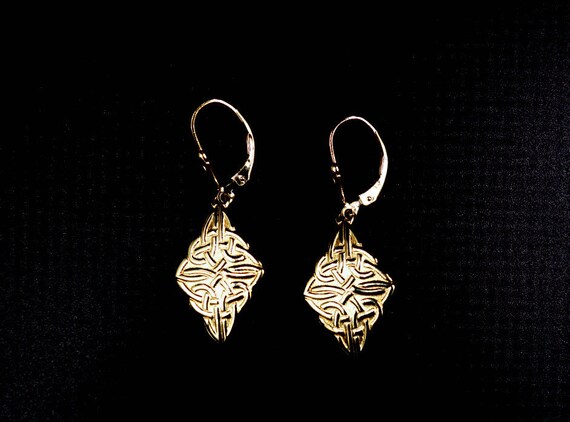 Celtic Gold Infinity Earrings, 10k and 14k Gold  … - image 9