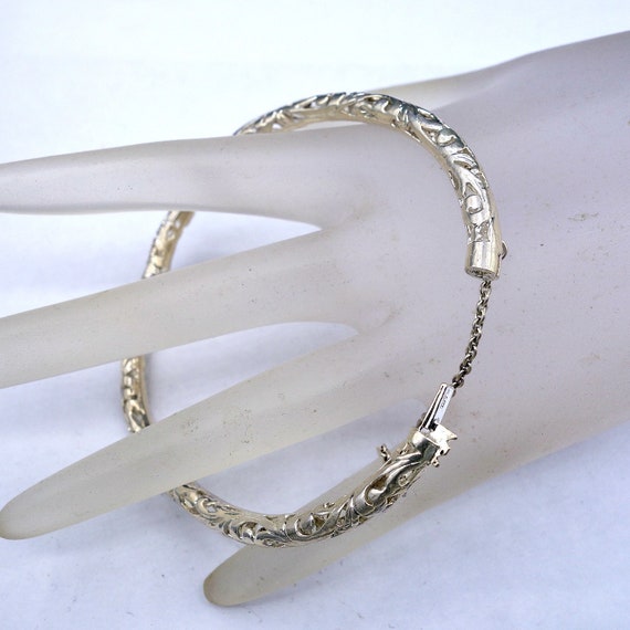 Sterling Silver Chinese Bangle, Chinese Export Sil