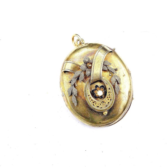 Antique 18K Gold Locket, Victorian Gold Locket