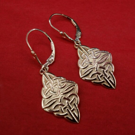 Celtic Gold Infinity Earrings, 10k and 14k Gold  … - image 5