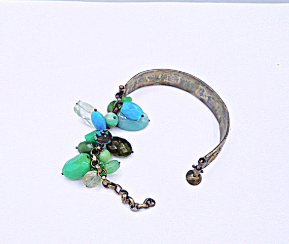 Oxidized Sterling Silver Multi Gemstone Bangle Br… - image 9