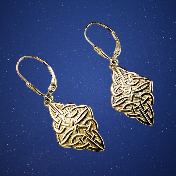 Celtic Gold Infinity Earrings, 10k and 14k Gold  … - image 10