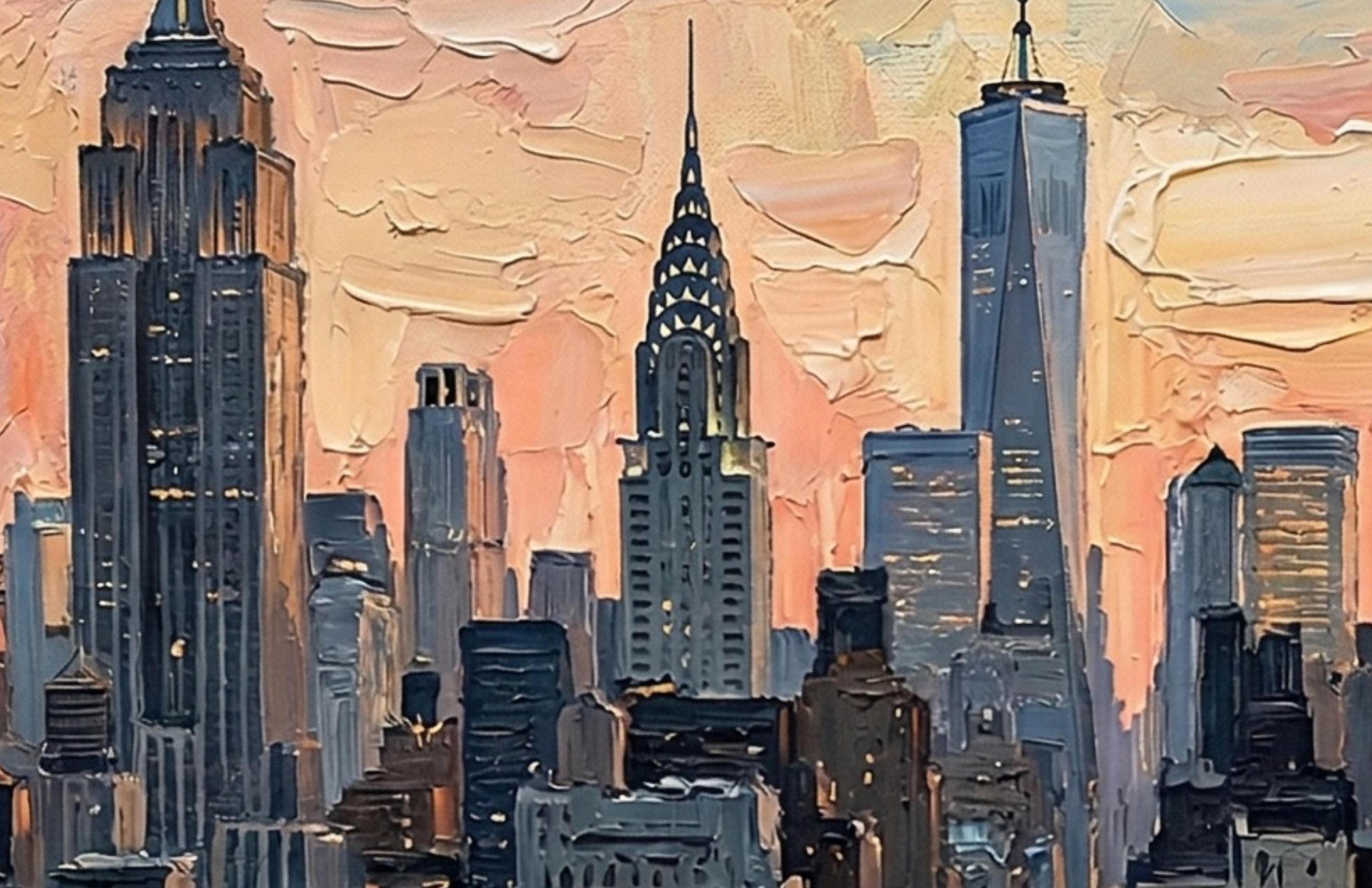 New York City Print, NYC Sunset Digital Wall Art (ultra High Resolution ...