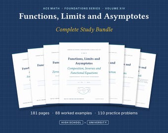 Functions, Limits, Asymptotes Study Bundle, Precalculus & Calculus Prep (Digital Download)